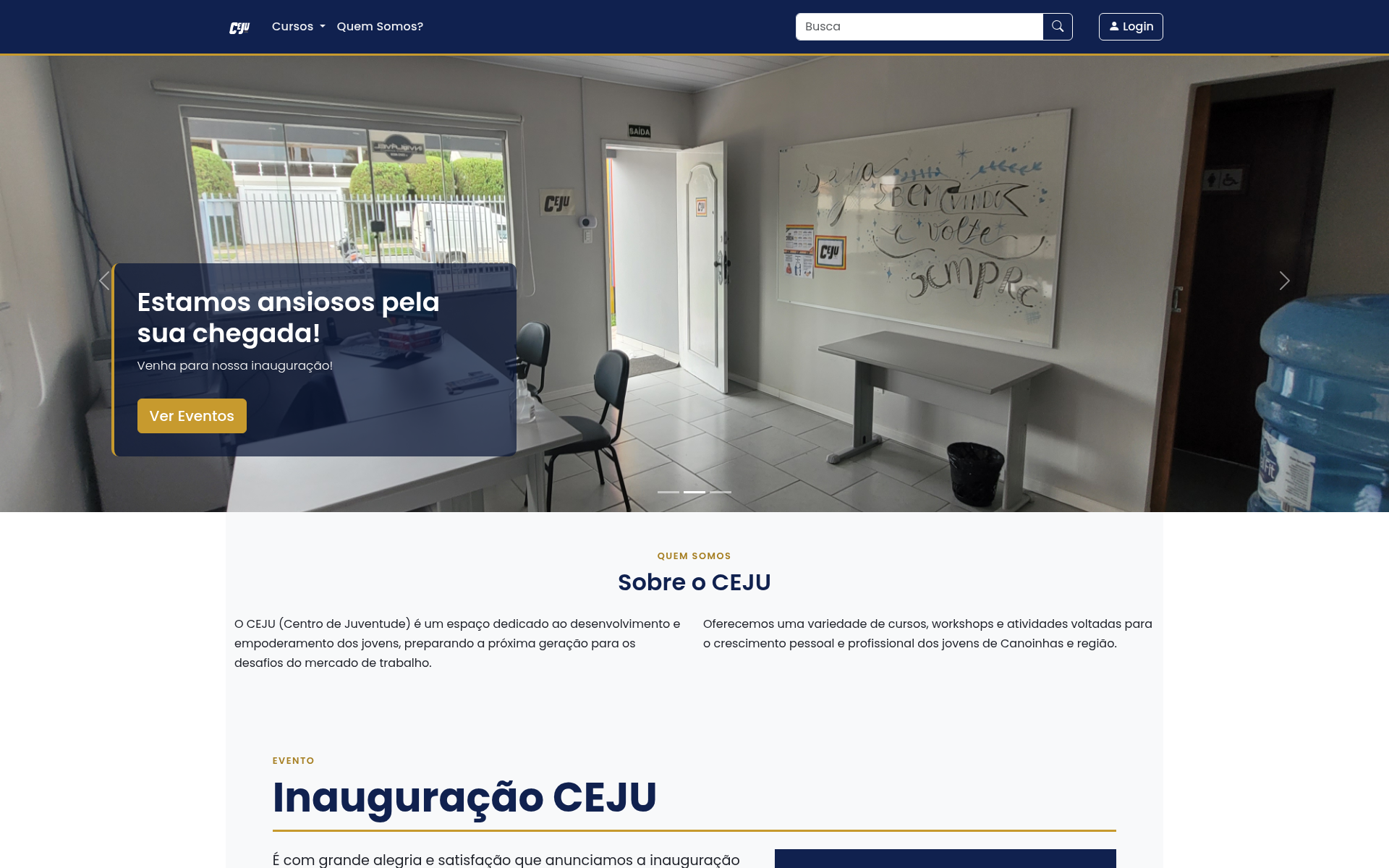 Captura de tela do site CEJU — Centro da Juventude